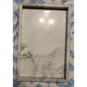 Bathroom Tray - Rectangle, 12 x 8 inch Resin Vanity Tray - Faux Marble Patter...